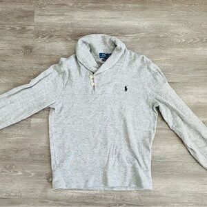 Ralph Lauren Polo‎ Sweater women Gray Estate Rib Shawl Collar Golf